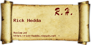 Rick Hedda névjegykártya